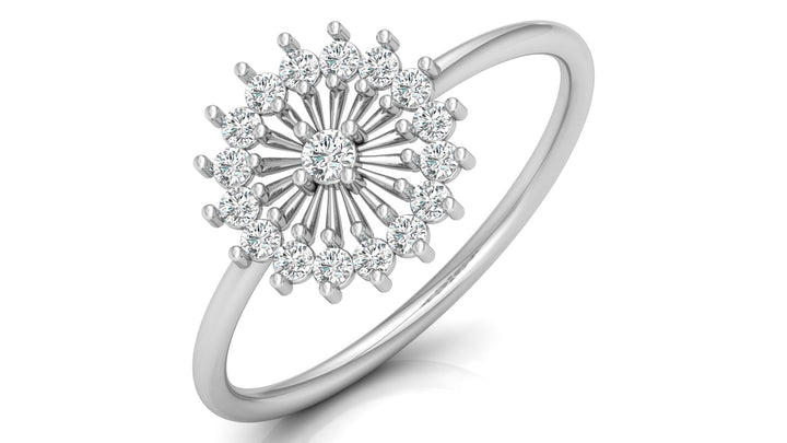 Fiery Caral Lab Diamond Ring