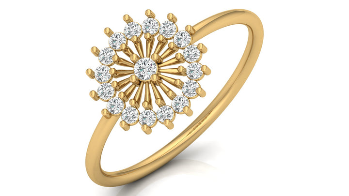 Fiery Caral Lab Diamond Ring