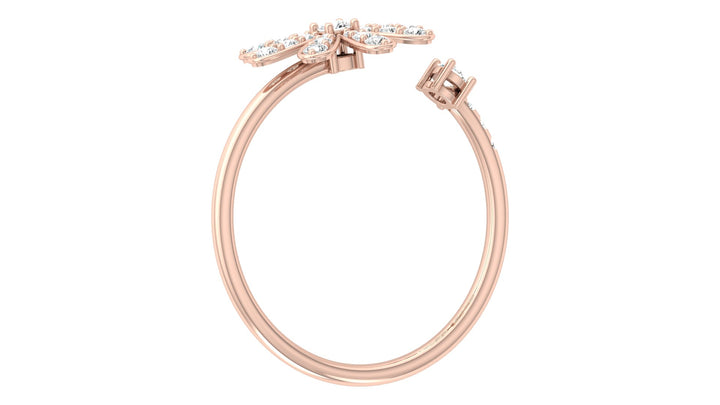 Lab Diamond Curly Floral Ring