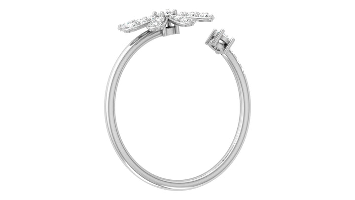 Lab Diamond Curly Floral Ring