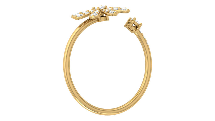Lab Diamond Curly Floral Ring