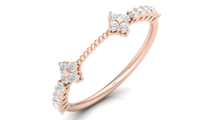 Lab Diamond Interlinking Cluster Ring