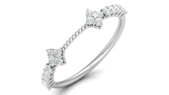 Lab Diamond Interlinking Cluster Ring