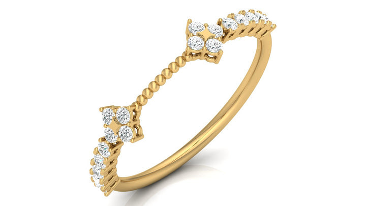Lab Diamond Interlinking Cluster Ring