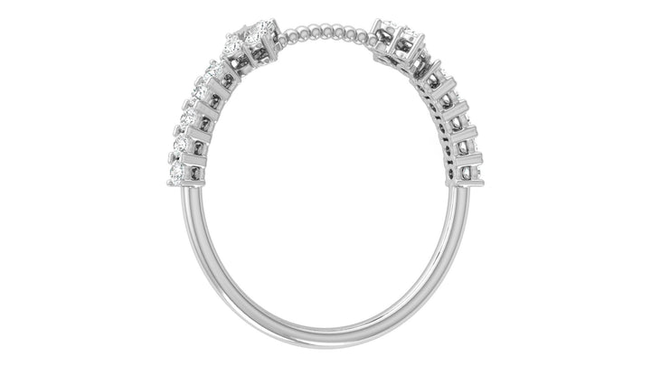 Lab Diamond Interlinking Cluster Ring