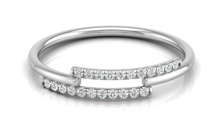 Lab Diamond Simple 2 Row Sally Ring