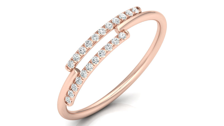 Lab Diamond Simple 2 Row Sally Ring