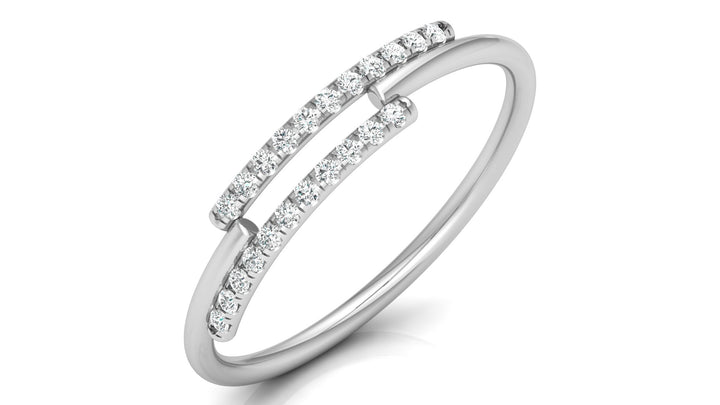 Lab Diamond Simple 2 Row Sally Ring