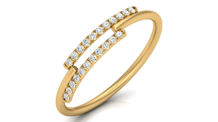 Lab Diamond Simple 2 Row Sally Ring