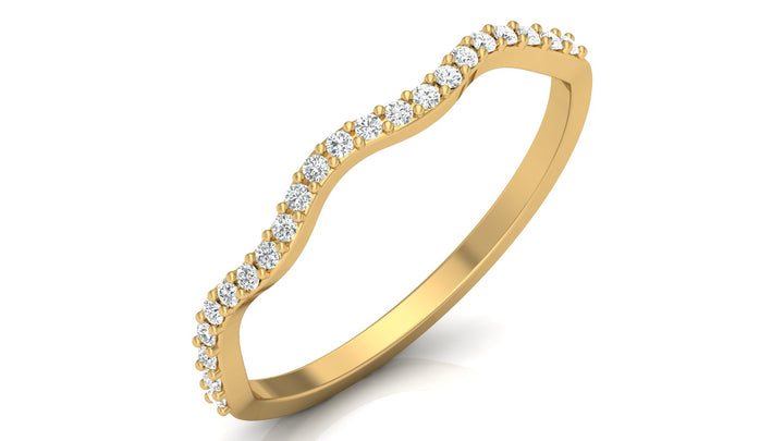 Lab Diamond Wavy Line Ring