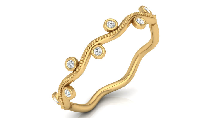 Lab Diamond Goldflake Swirl Ring