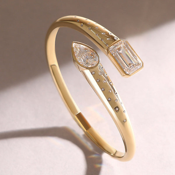 Love, Lana Love Locked 11 Carat Emerald and Pear Bracelet