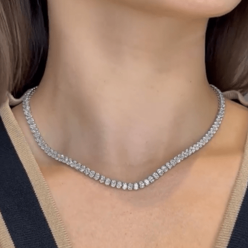 Royal 56 carats Oval Tennis Necklace