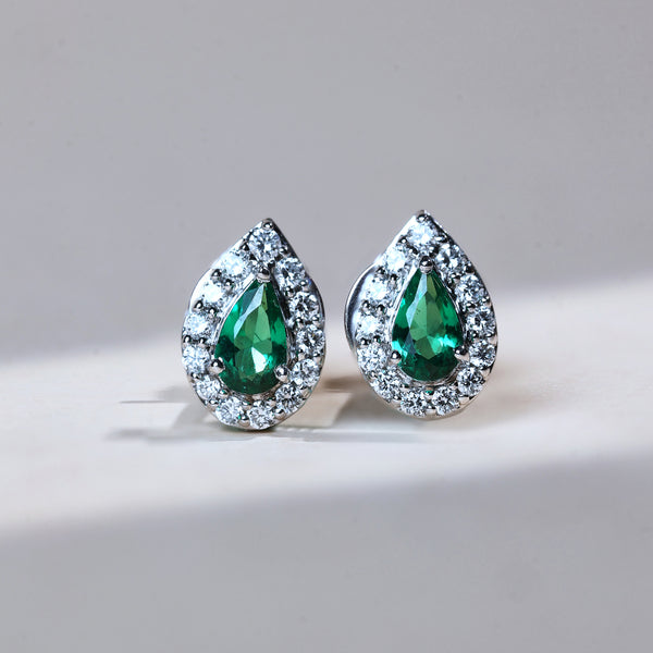 Emerald drop earring