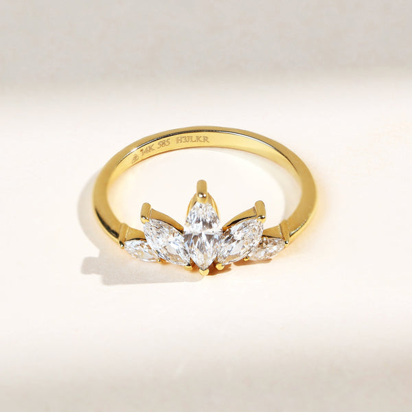 0.7 Ct Five Petal Flora Ring