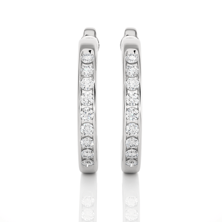 Shimmering Half Loop Diamond Earrings