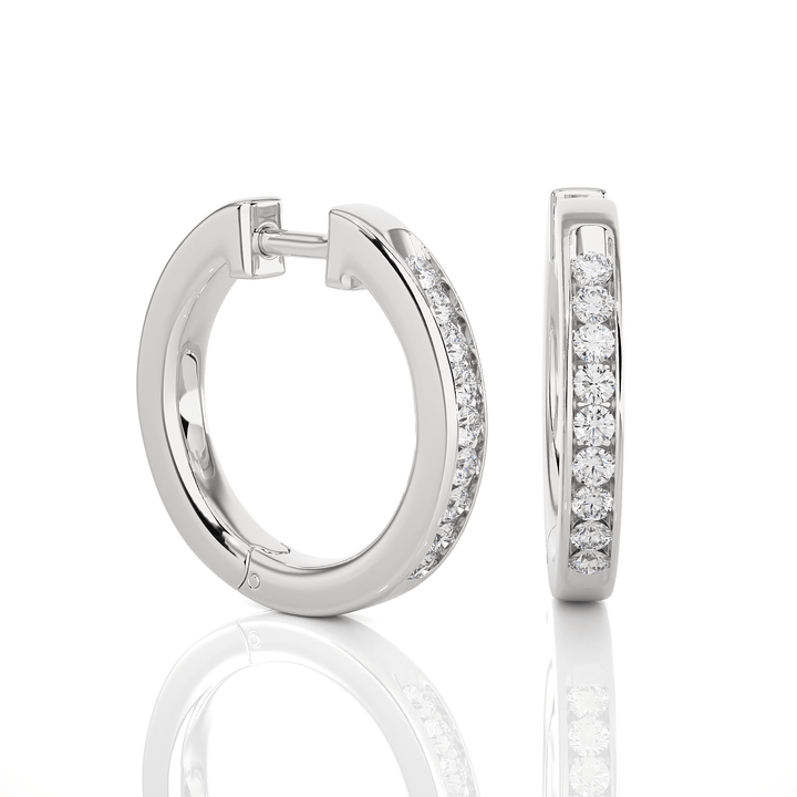 Shimmering Loop Diamond Earrings