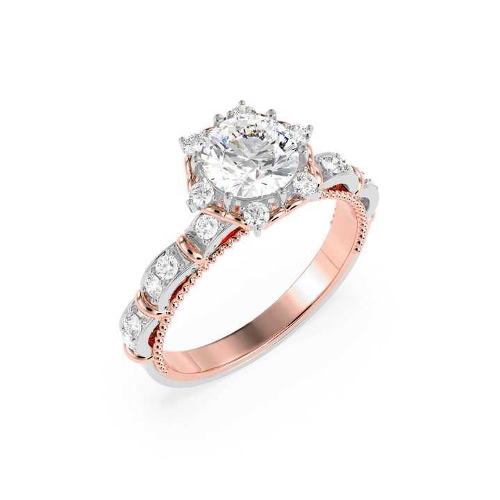 Lab Diamond Sweetheart Shine Round 1 Ct Solitaire Ring