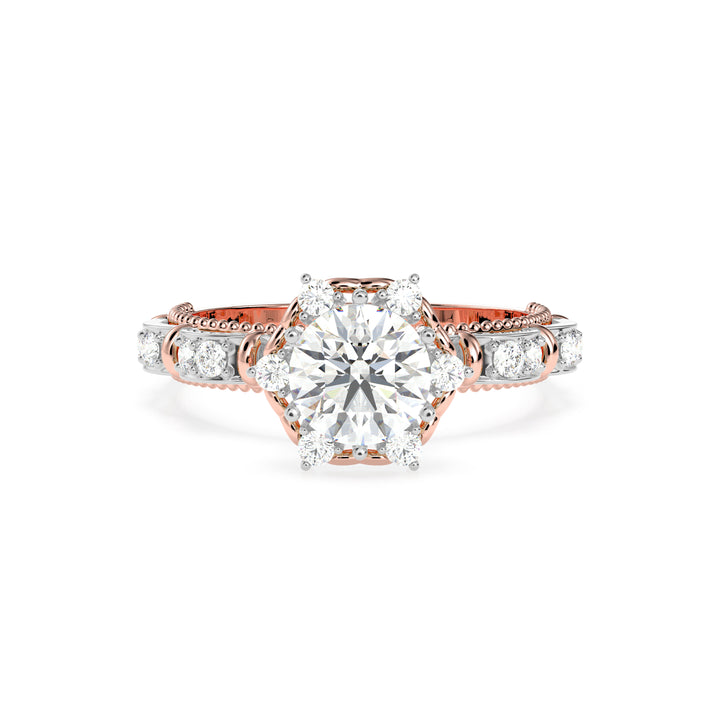 Lab Diamond Sweetheart Shine Round 1 Ct Solitaire Ring