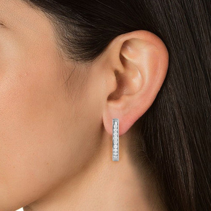 Shimmering Loop Diamond Earrings