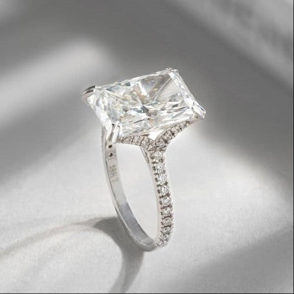 Radiant 6 Carat Big Rock Solitaire Ring