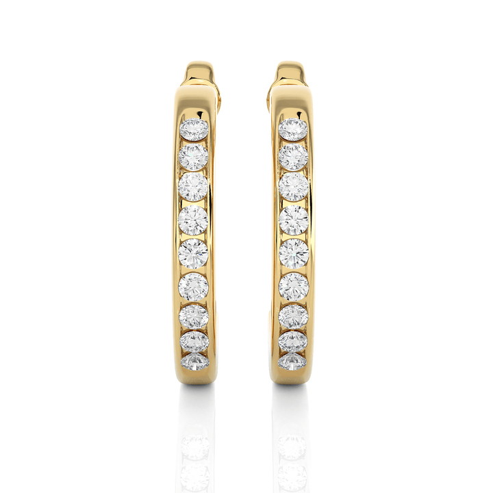 Shimmering Half Loop Diamond Earrings