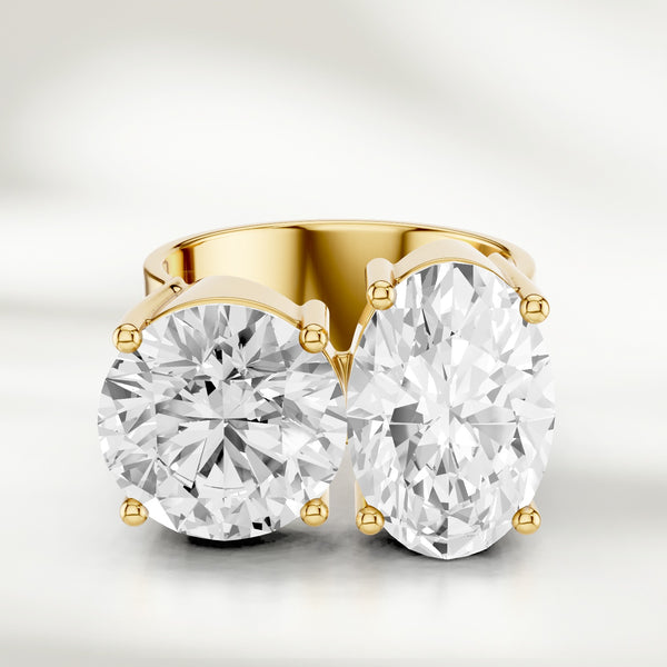 6 Ct Noelle Round and Oval Toi Et Moi Ring