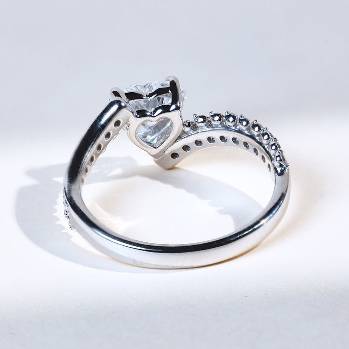 Back design of Glowing Heart 1 Ct Solitaire Ring showing heart motif under-gallery.
