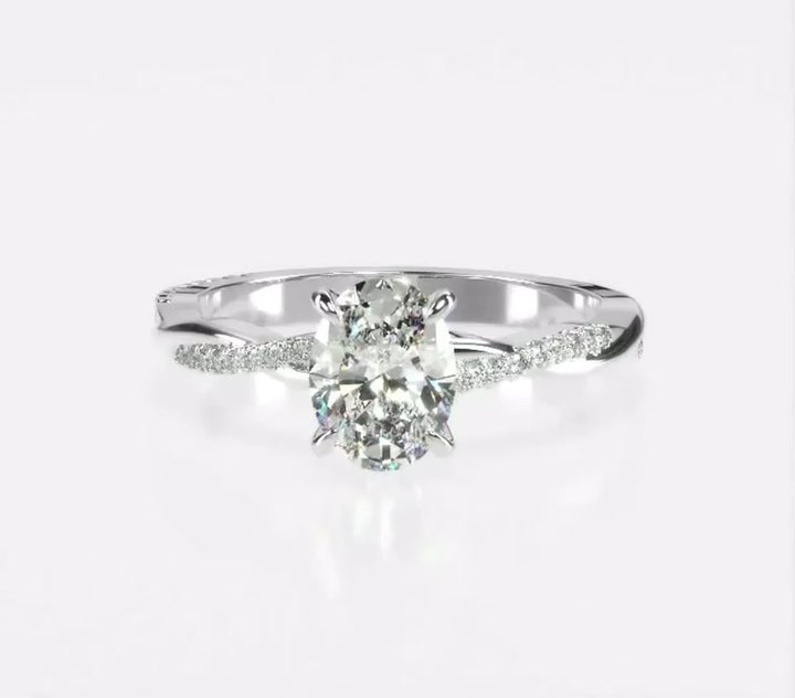 Twisted Love 1.5 Carat Oval Solitaire Ring