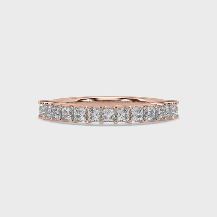 Princess Cut Lab Diamond Mid Eternity Band