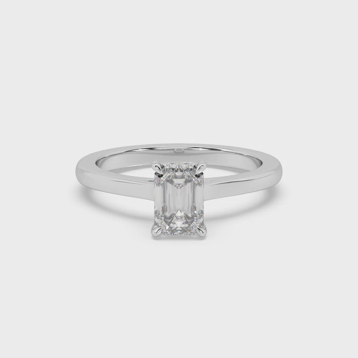 1 Carat Emerald Lab Diamond Solitaire ring