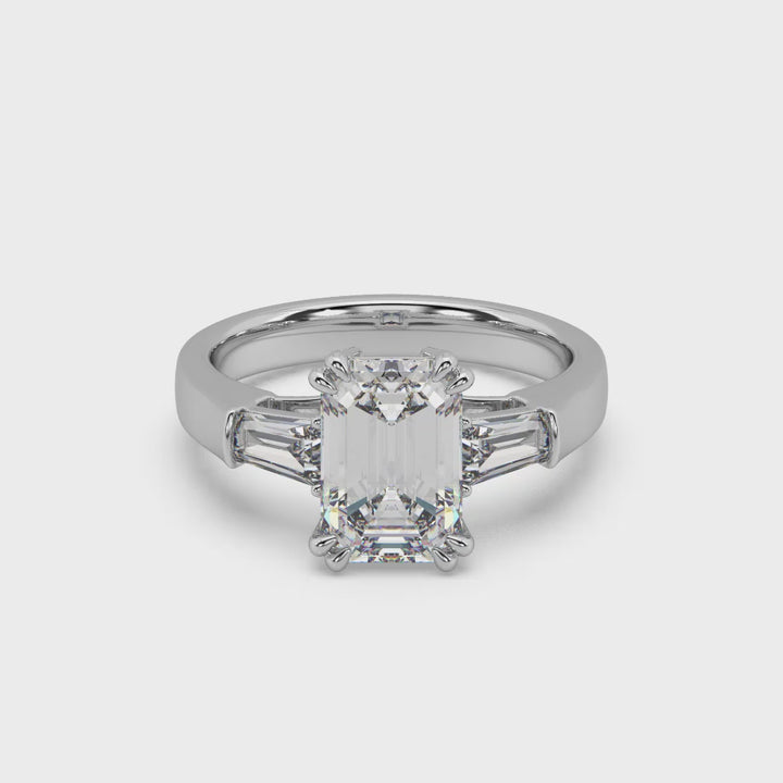 Lab Diamond Regal Emerald 2 Ct Solitaire Ring