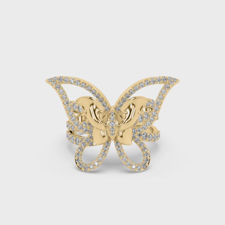 Asthetic Beautiful Butterfly Lab Diamond Ring