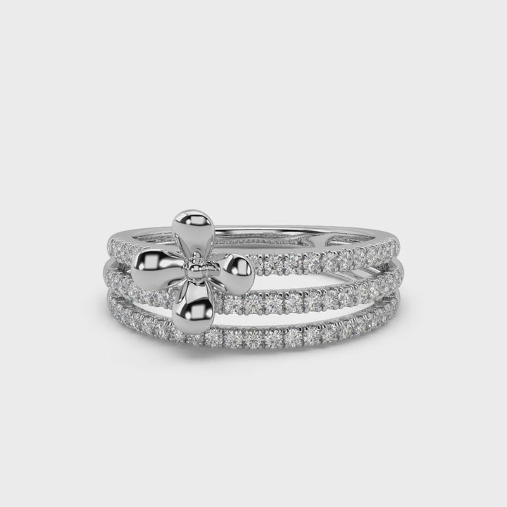 Fancy Floral Lab Diamond Eternity Ring