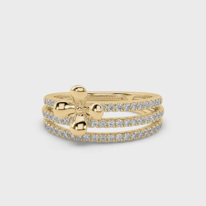 Fancy Floral Lab Diamond Eternity Ring