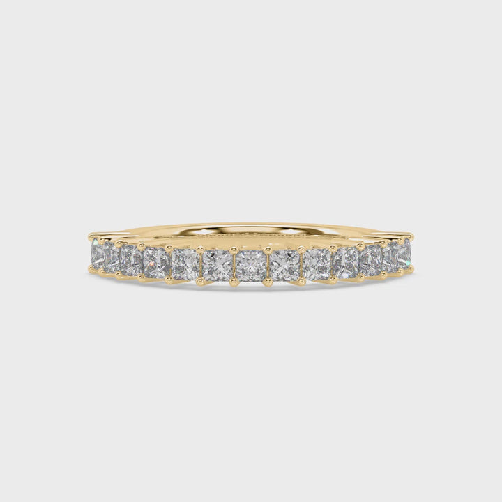 Princess Cut Lab Diamond Mid Eternity Band