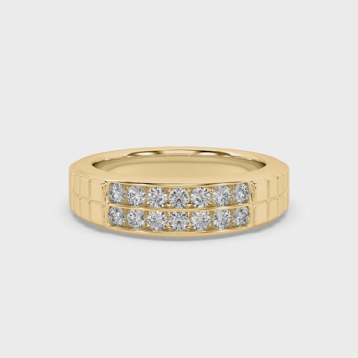 Textured Minimalistic Lab Diamond Men Ring