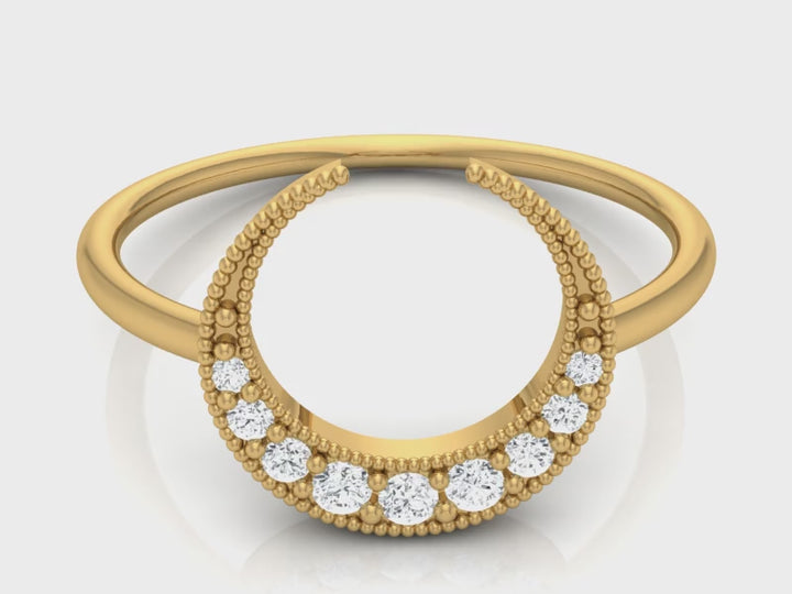 Half Moon Lab Diamond Ring