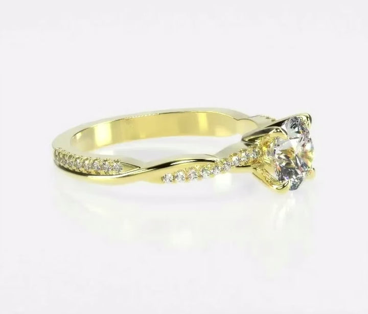 Twisted Love 1 Carat Round Solitaire Ring