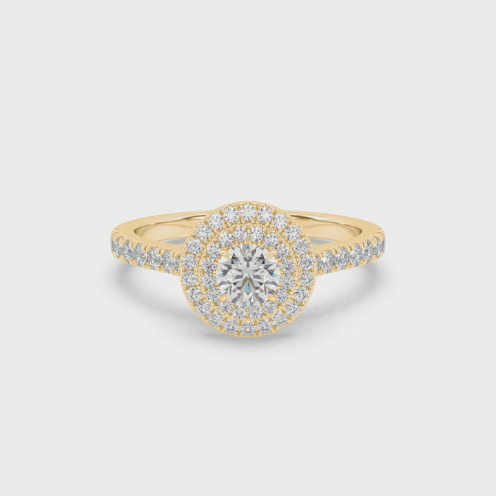 Starlight Halo Lab Diamond Solitaire Ring