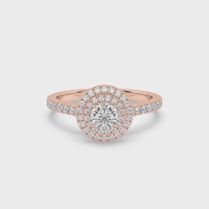 Starlight Halo Lab Diamond Solitaire Ring