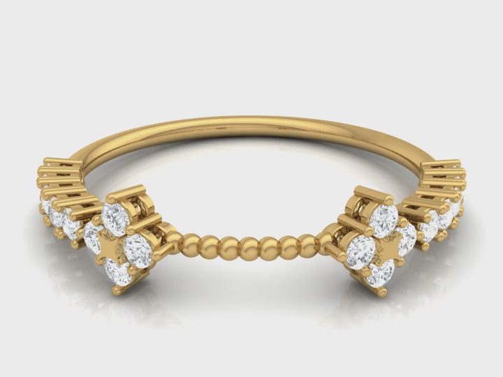 Lab Diamond Interlinking Cluster Ring