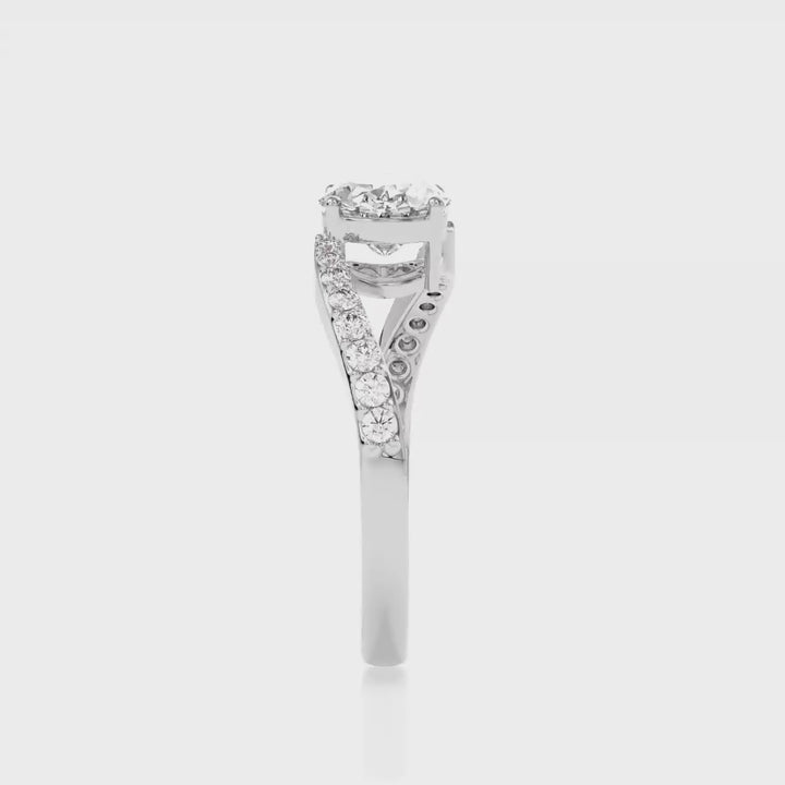 Intersecting Curve Lab Diamond Oval 1 Ct Ring