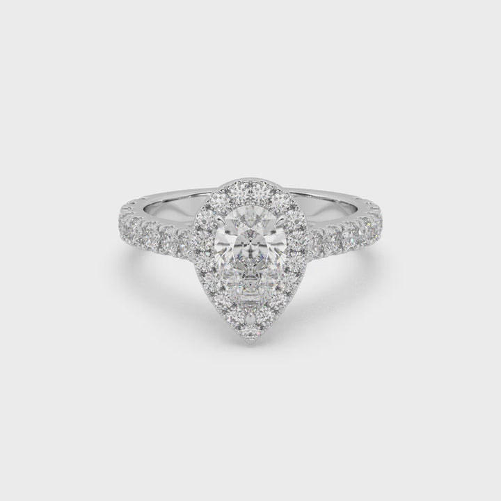 Pear-fect Match Lab Diamond 0.9 Ct Solitaire Ring