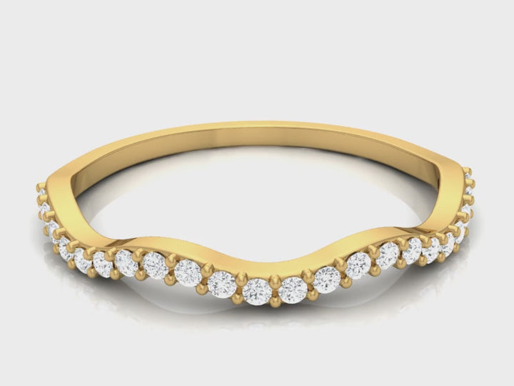 Lab Diamond Wavy Line Ring