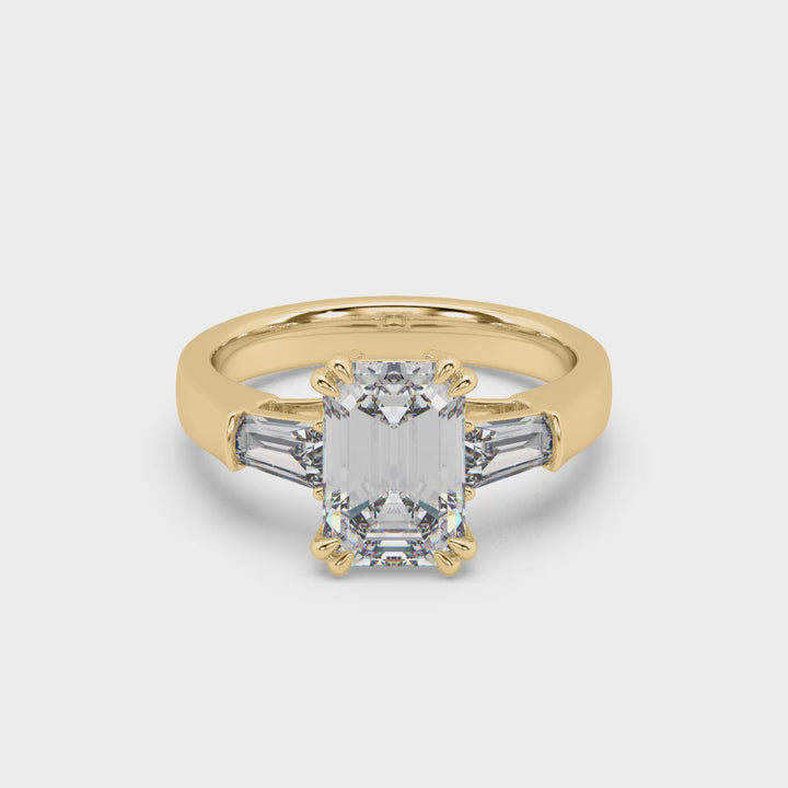 Lab Diamond Regal Emerald 2 Ct Solitaire Ring