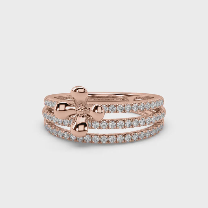 Fancy Floral Lab Diamond Eternity Ring