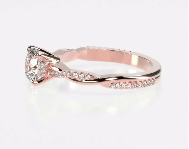 Twisted Love 1 Carat Round Solitaire Ring