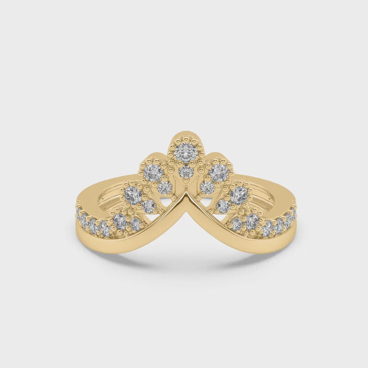 Imperial Crown Stackable Lab Diamond Cocktail ring