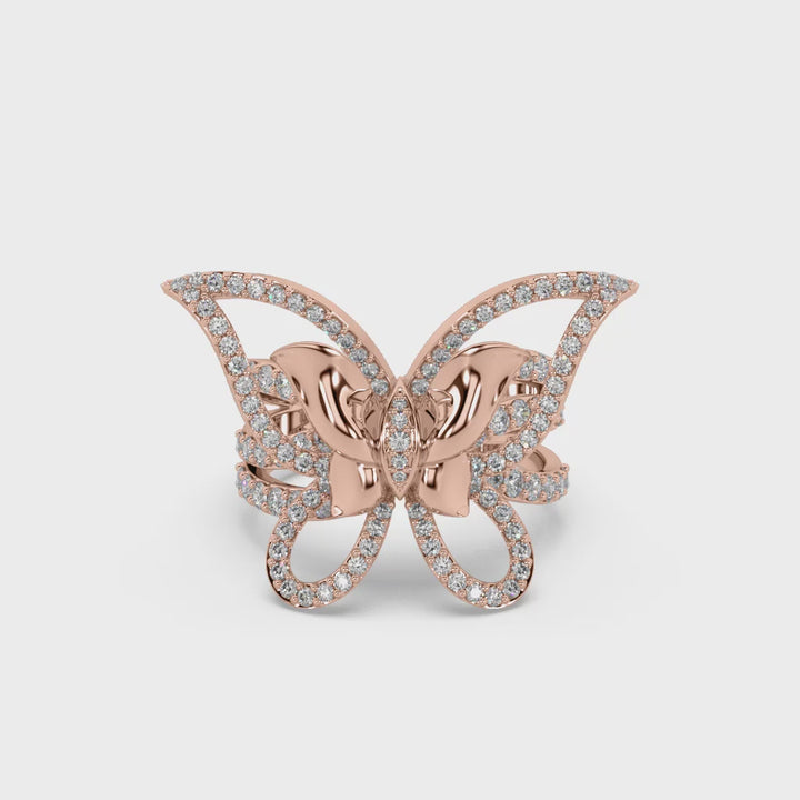 Asthetic Beautiful Butterfly Lab Diamond Ring